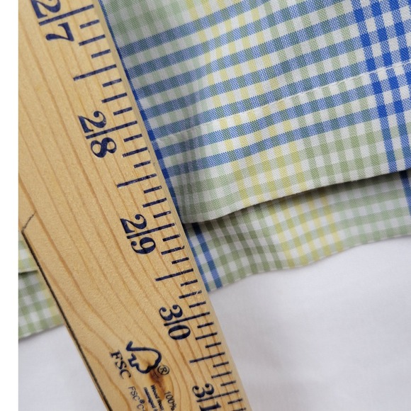 Greg Norman Plaid Short Sleeve Button Up Shirt Mens Large‎ L Casual - Picture 9 of 9